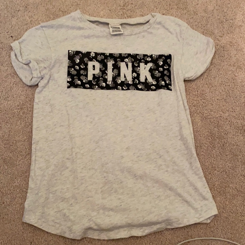 PINK logo floral t shirt